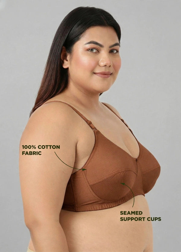 Plus Size Bra - Plus Size Support Bra with Seamed Cups for Heavy-Busted Women