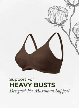 Plus Size Bra - Plus Size Support Bra with Seamed Cups for Heavy-Busted Women