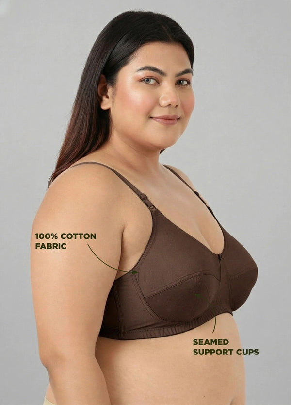 Plus Size Bra - Plus Size Support Bra with Seamed Cups for Heavy-Busted Women