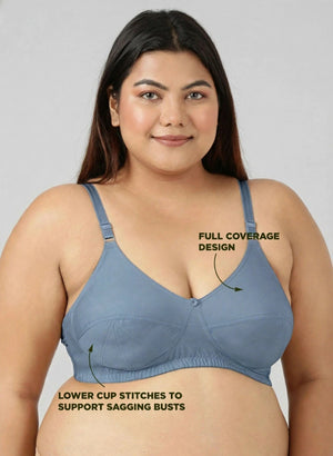 Plus Size Bra - Plus Size Support Bra with Seamed Cups for Heavy-Busted Women