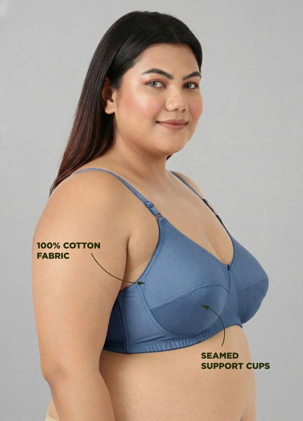 Plus Size Bra - Plus Size Support Bra with Seamed Cups for Heavy-Busted Women