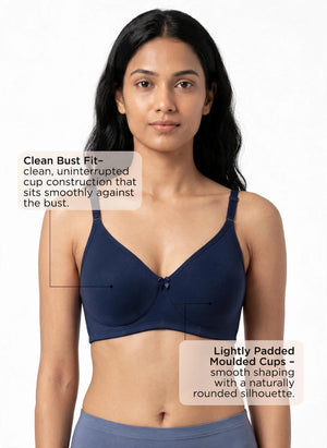 Invisi Bra - A Comfort-Focused Bra with Stitch-Free Cup Construction, a Soft Underband and Full Coverage for Everyday Support