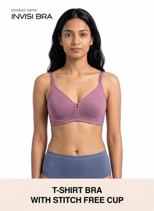 Invisi Bra - A Comfort-Focused Bra with Stitch-Free Cup Construction, a Soft Underband and Full Coverage for Everyday Support