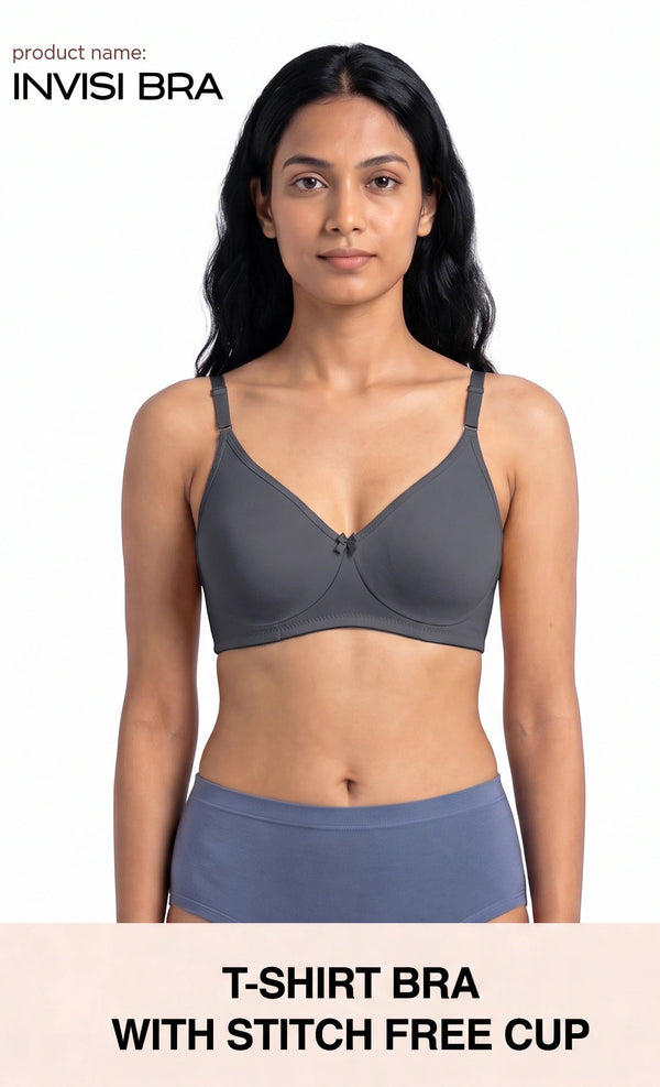 Invisi Bra - A Comfort-Focused Bra with Stitch-Free Cup Construction, a Soft Underband and Full Coverage for Everyday Support