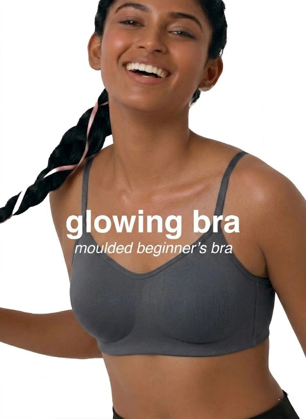 Glowing Bra - Soft Cotton Double Layered Stretchable Seamless Non-Padded Elasticated Bottom Band