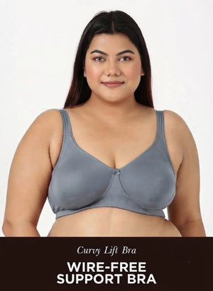 Curvy Lift - Wire-Free Support Bra with Full Coverage, Nipple Concealer, Side Support & Cushioned Straps