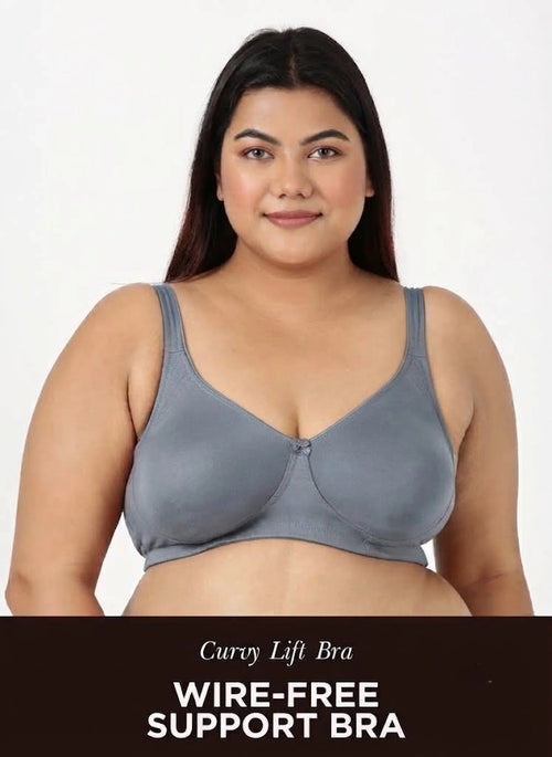 Curvy Lift - Wire-Free Support Bra with Full Coverage, Nipple Concealer, Side Support & Cushioned Straps