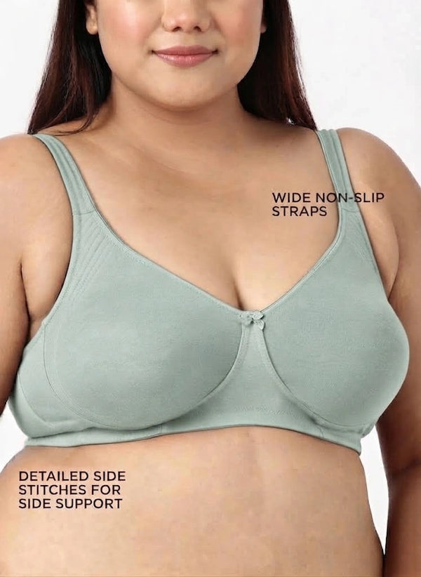 Curvy Lift - Wire-Free Support Bra with Full Coverage, Nipple Concealer, Side Support & Cushioned Straps