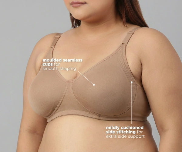 Encircle Bra C & D Cups - Wire-Free Support Bra with Full Coverage, Nipple Concealer & Side Support