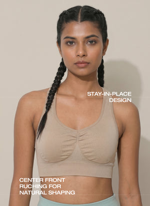 BL SL B 52 -Seamless stretchable fabric with a broad underband for support and a no-slip racerback design