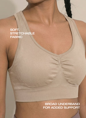 BL SL B 52 -Seamless stretchable fabric with a broad underband for support and a no-slip racerback design