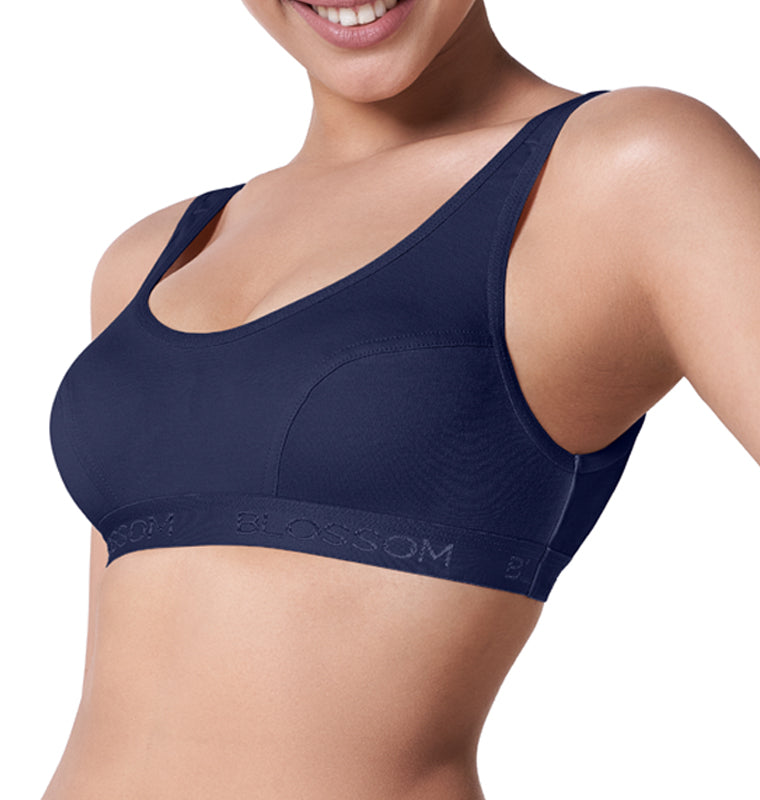 blossom-sporty bra-navy blue5-Sports collection-utility based bra