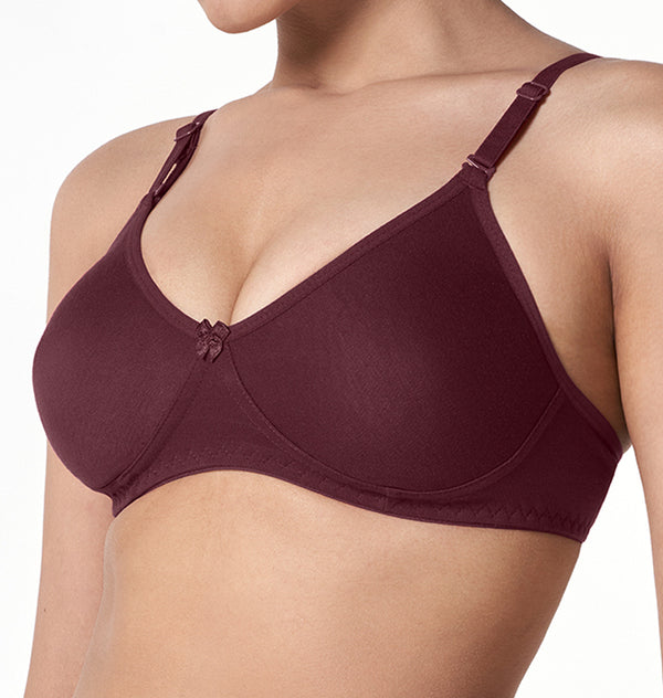 blossom-t-shirt bra-plum2-knitted-everyday bra