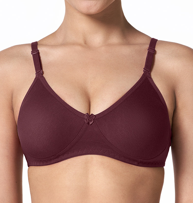 blossom-t-shirt bra-plum1-knitted-everyday bra