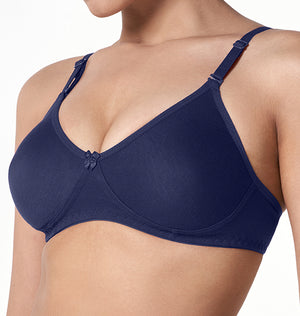 blossom-t-shirt bra-navy blue2-knitted-everyday bra