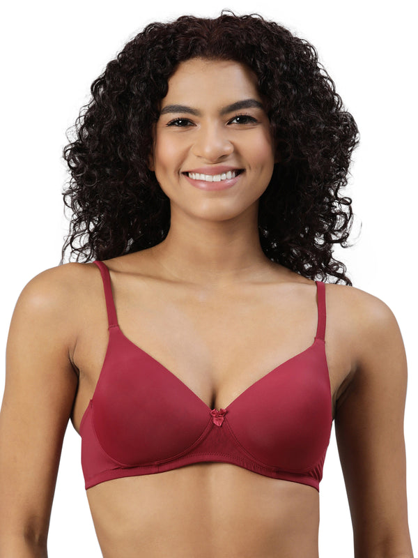blossom-featherlite bra-maroon1-lightly padded-padded