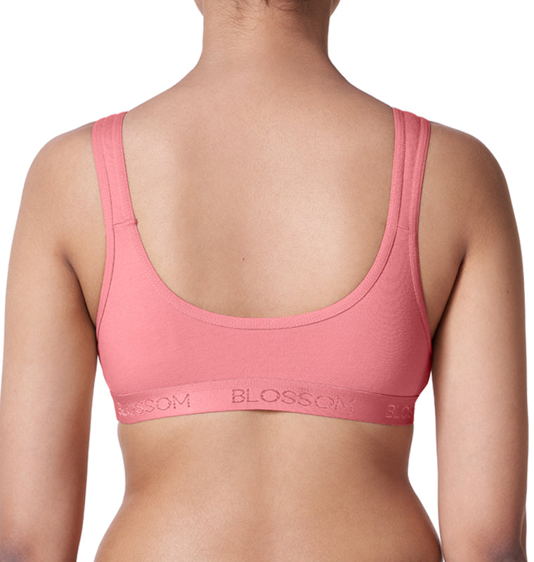 Blossom Sports Bra Full coverage and comes with diagonal cut cups- White