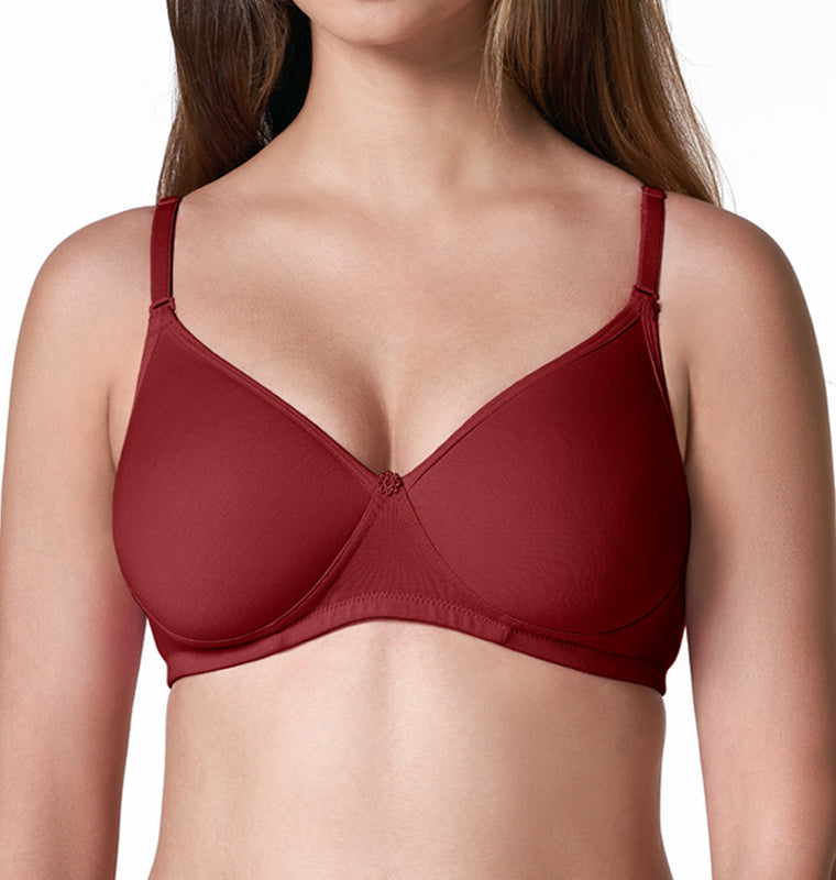 blossom-well mould-maroon1-thick padded-padded bra