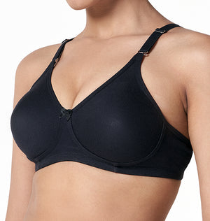 blossom-t-shirt bra-black2-knitted-everyday bra