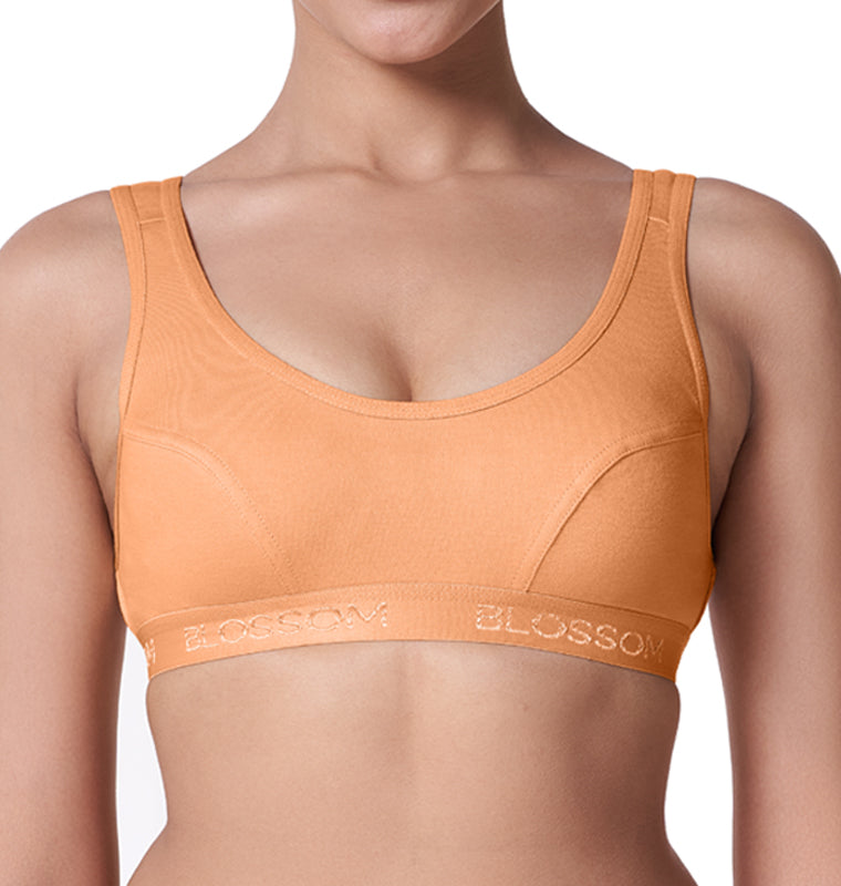 blossom-sporty bra-peach1-Sports collection-utility based bra