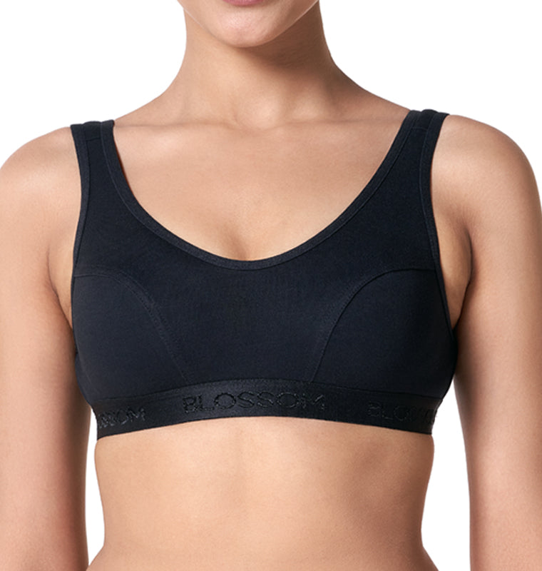 Buy BLOSSOM Women's Pack of 2 Low Impact Sport Bra, Single Layered, Seamed,  Non Wired, Non-Padded, Slip on Style Made with Pure Cotton (30B, Skin) at