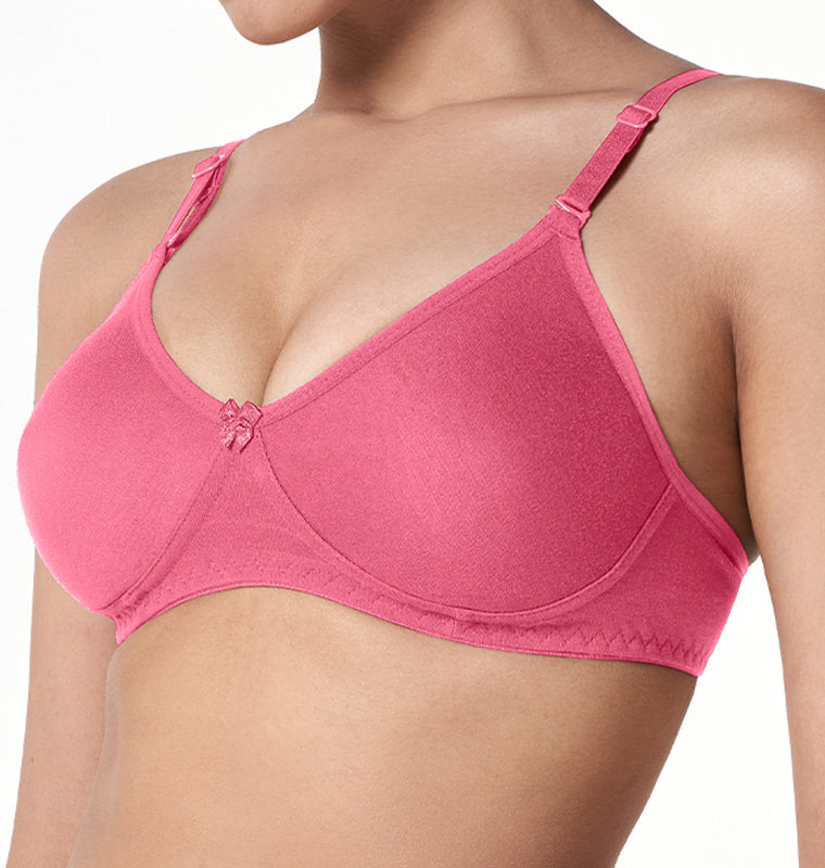 blossom-t-shirt bra-super pink2-knitted-everyday bra