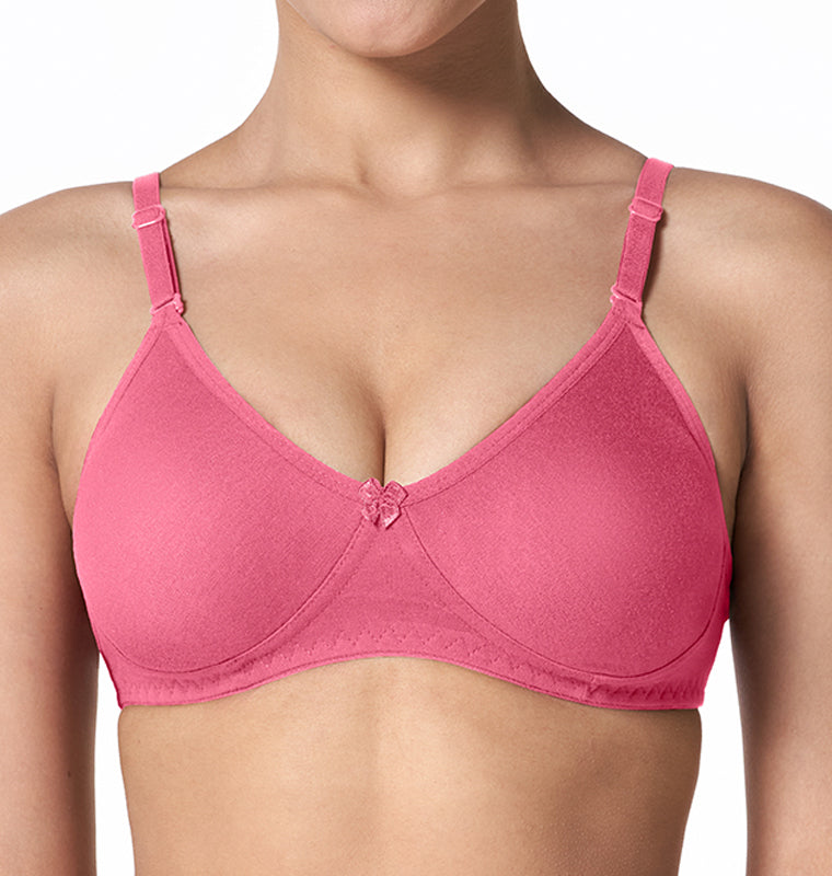 blossom-t-shirt bra-super pink1-knitted-everyday bra