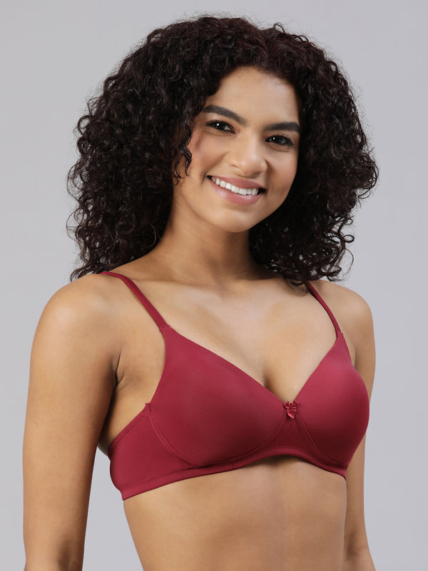 blossom-featherlite bra-maroon4-lightly padded-padded