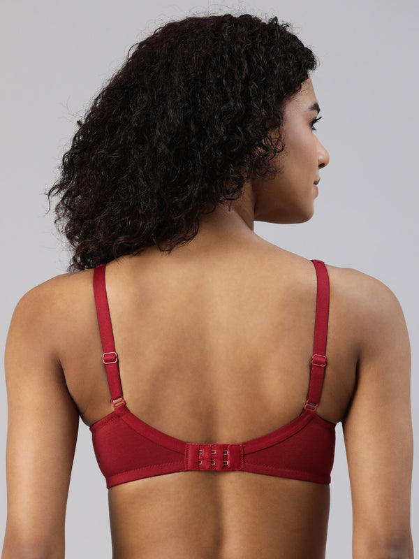 blossom-wrap around-red wine5-plus size bra