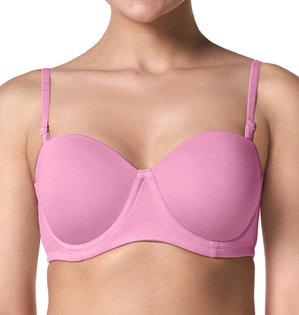 Buy_Blossom_Strapless_Bra_medium_padded_Bra_Demi_cup_Padded_Bra_Pink