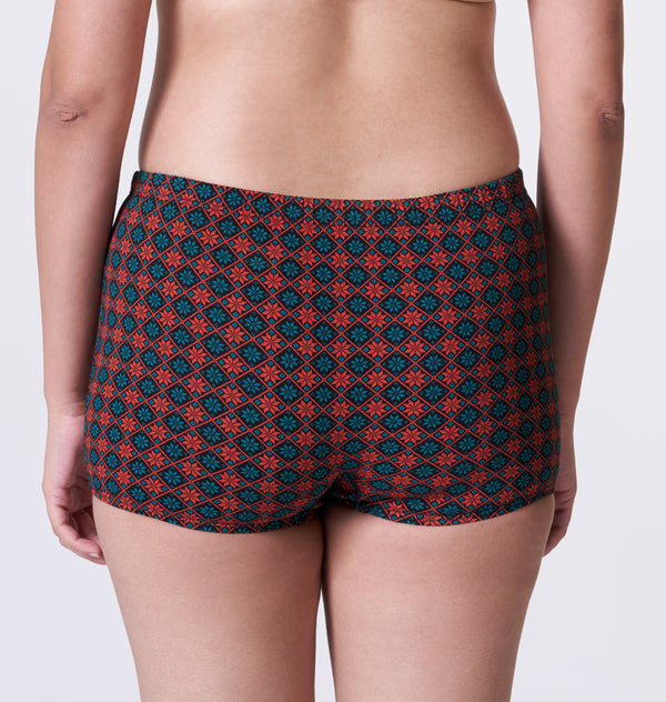 Buy_Blossom_full coverage_cotton_Panty_Boy short_mid rise_concealed Elastic waistbands_printed_assorted Panty_3Pack