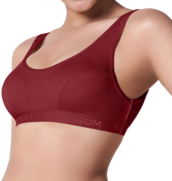 Buy_Blossom_seemed_cups_pull_on_style_bra_sporty_bra_Maroon