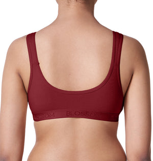 Buy_Blossom_seemed_cups_pull_on_style_bra_sporty_bra_Maroon